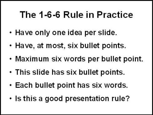 6x6 rule for presentation